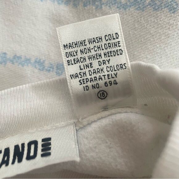 Vintage 80s-90s Gitano Floral Stripe Graphic Pullover Top White - Picture 5 of 5